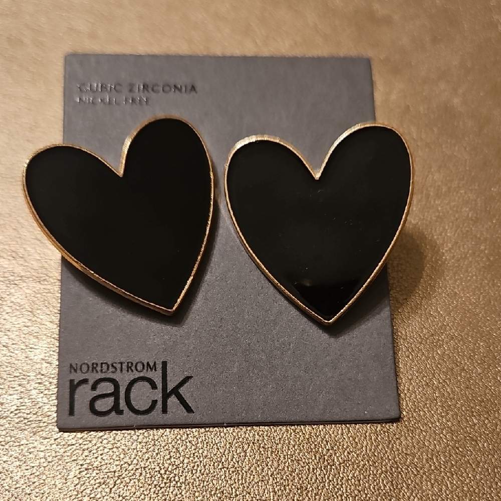 Nordstrom Black Heart Earrings